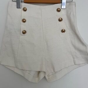 White high waisted shorts